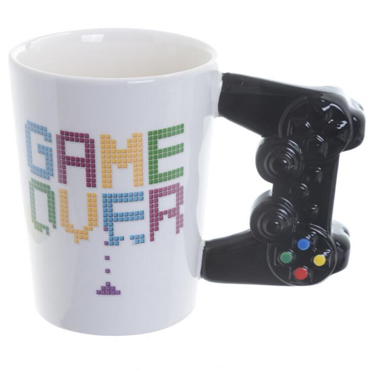 1Pc Game Over Coffee Mug 3D Game Controller Handle Office Coffee Ceramic Cup Mug Nerd Mug Gameboy Gamer Gift PS4
