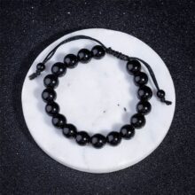 Black Obsidian Stone Bracelet Black Obsidian Stone Bracelet