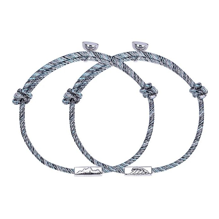 ANGELADY 2Pcs/set Friendship Rope Braided Distance Couple Magnetic Bracelet Kit Lover Jewelry